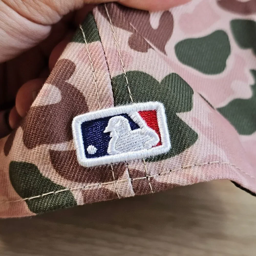 New Era Los Angeles Dodgers Duck Camo Hat Cap 59Fifty Brown Tan 1988 7 1/4 New